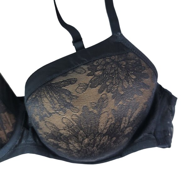 Soma Underwire Bra Black 38C Lace Light Pad Mesh Lightest Lift Perfect Coverage - Picture 3 of 10